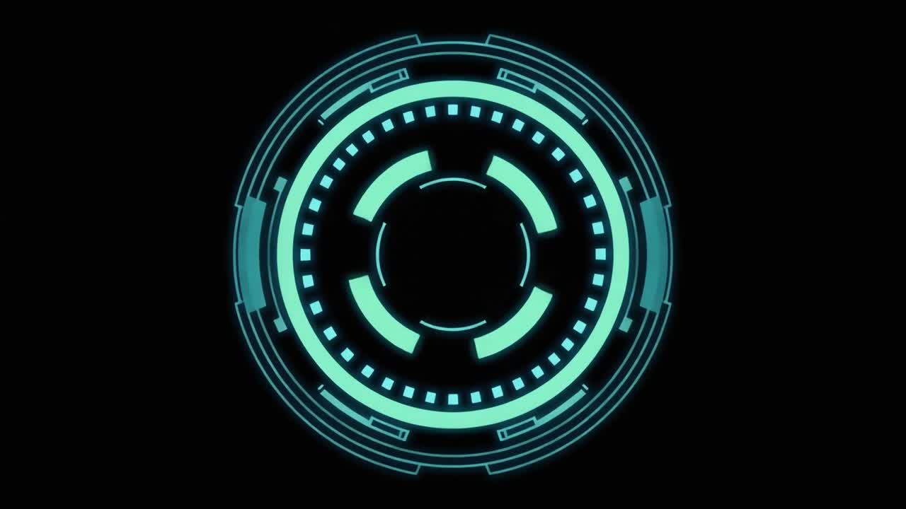 Animated Digital HUD Circle Graphic Element