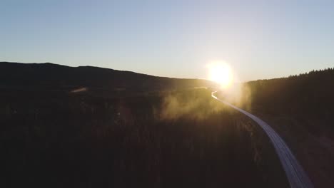 norwegian sunrise through the fog