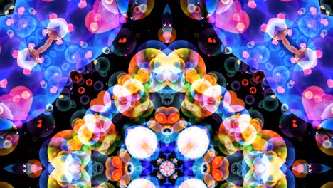 abstract art rainbow bubbles refection flowers luxury fantasy pattern texture background, core dimension center on bottom