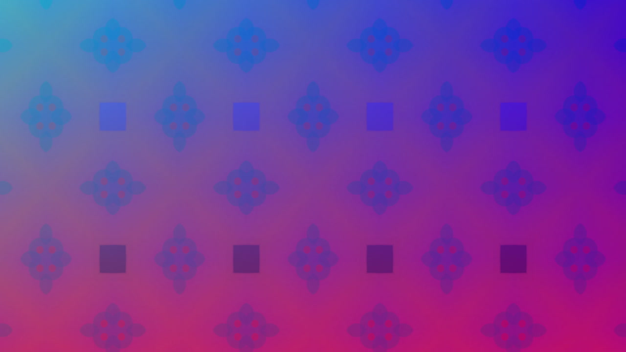 Formas abstratas de caleidoscópio nas cores rosa, azul e roxo