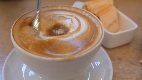 latte with a swirl pattern