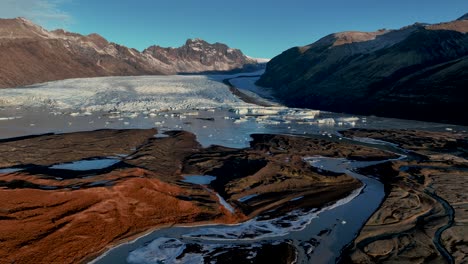 Scenic-View-Of-Glacier-Skaftafellsjokull-In-South-Iceland---Drone-Shot