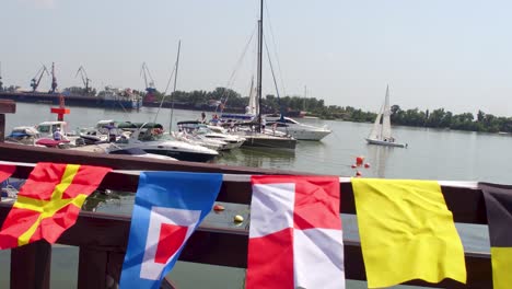 boats at a river marina