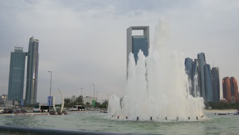 sunset abu dhabi marina fountain famous buildings panorama 4k united arab emirates