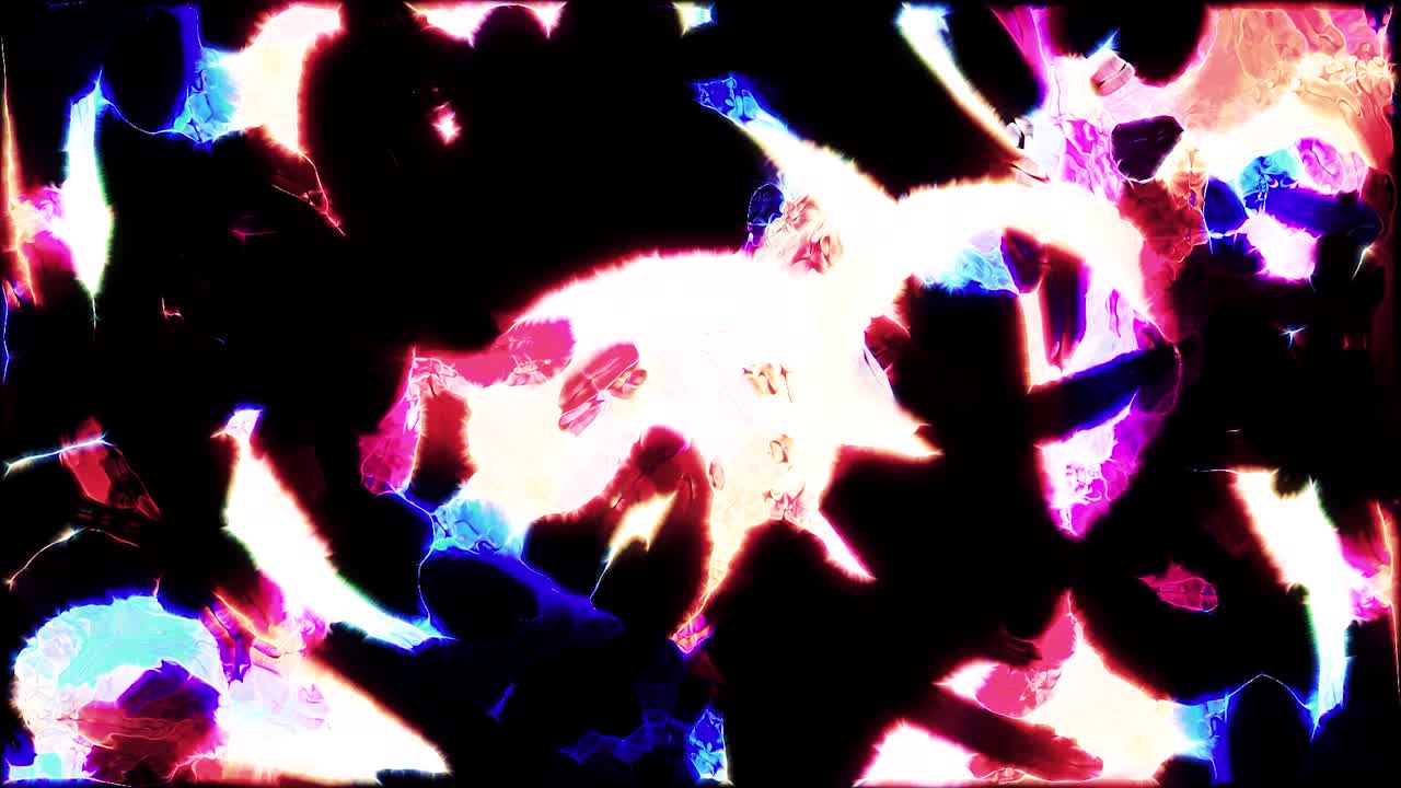 neón abstracto danza de luz colorida sobre un fondo negro, bucle sin costuras. diseño. movimiento vívido sin fin de sustancia o energía colorida