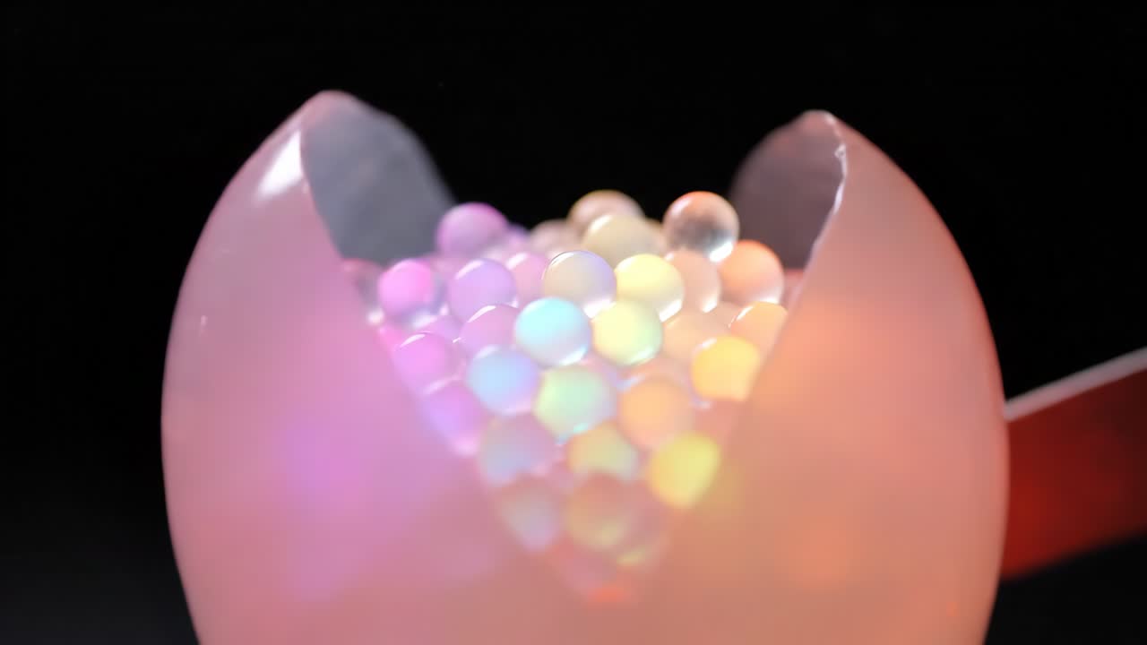 Popping a balloon filled with water beads