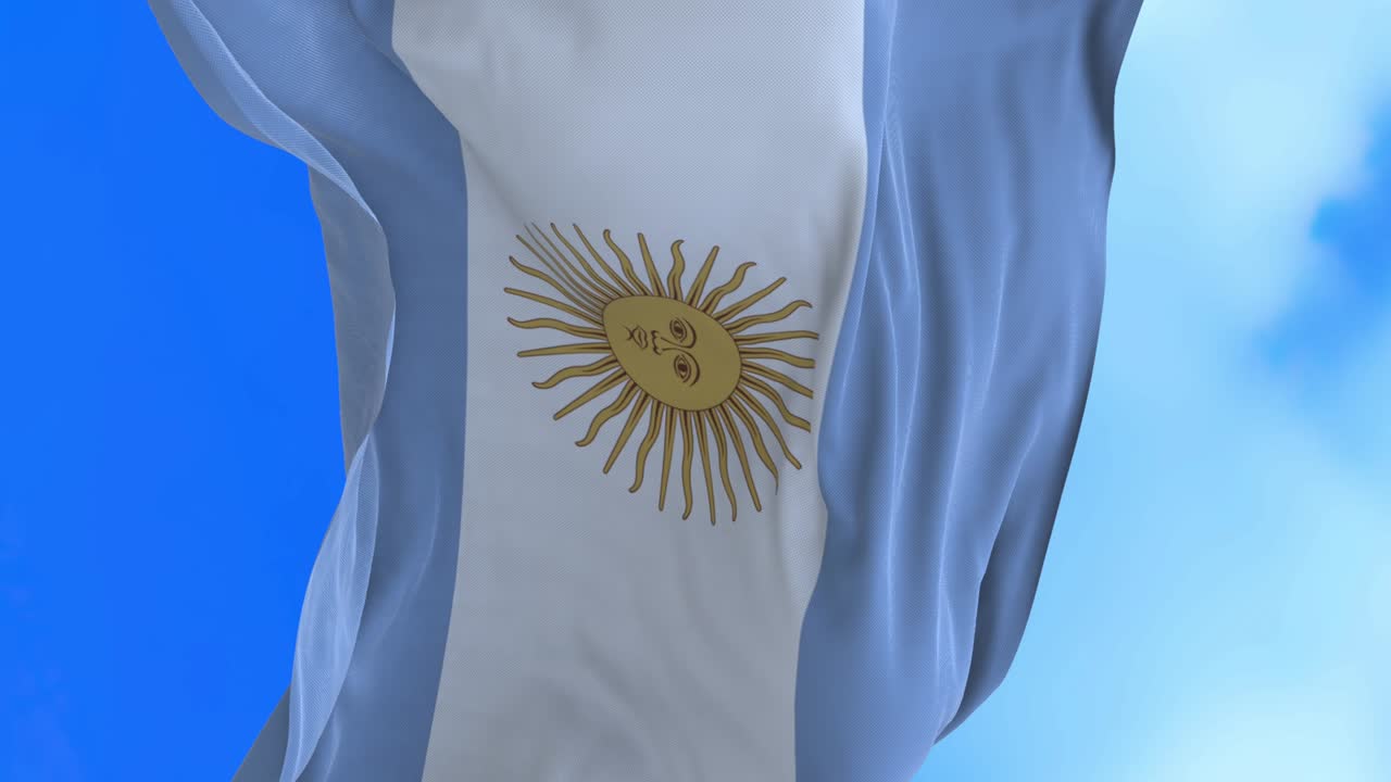 Seamless loop of Argentinian flag.