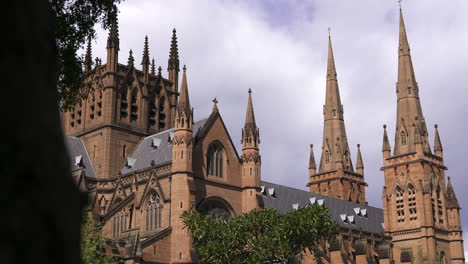 view of the st mary's cathedral in a nice sunny day, sydney