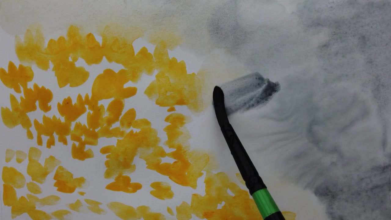 Zeichnung auf Papier mit Aquarellfarben.