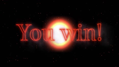 Animation-of-you-win-text-in-red-glowing-letters-over-explosion-of-red-fireworks