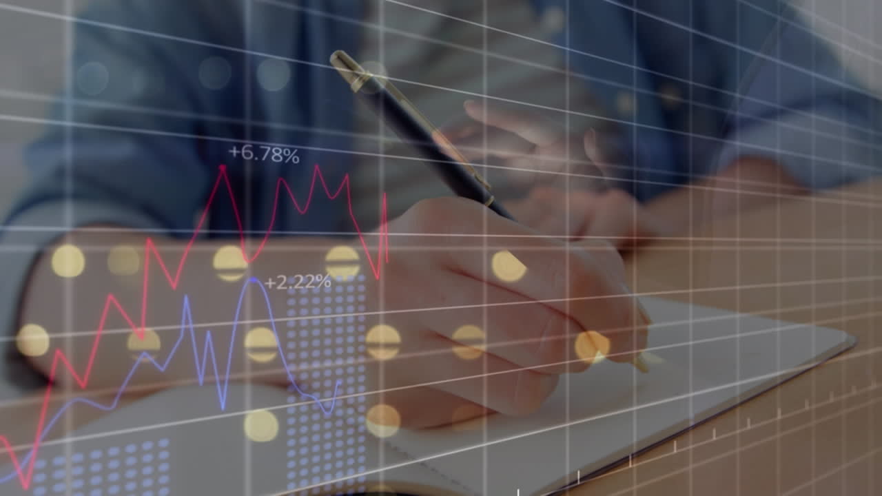 財務データ処理のアニメーションを手書きで行う