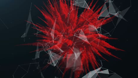red explosion of a powder with a plexus.