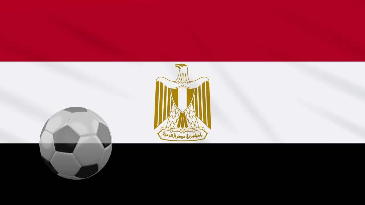 이집트 발이 흔들리고 축구공이 회전하고, 루프