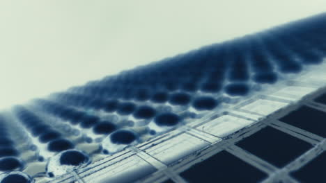 close-up view of microelectronics components