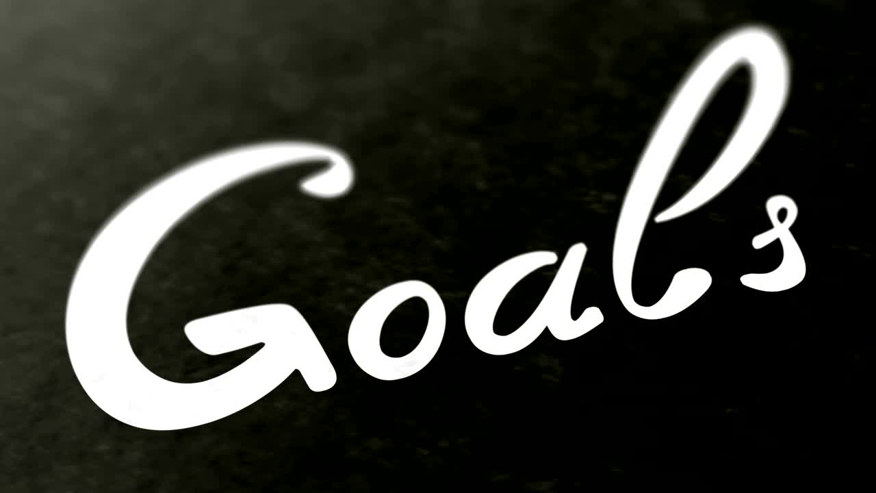 "Goals" on the page. Looping footage has 4K resolution.