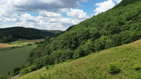 aerial view hill and road