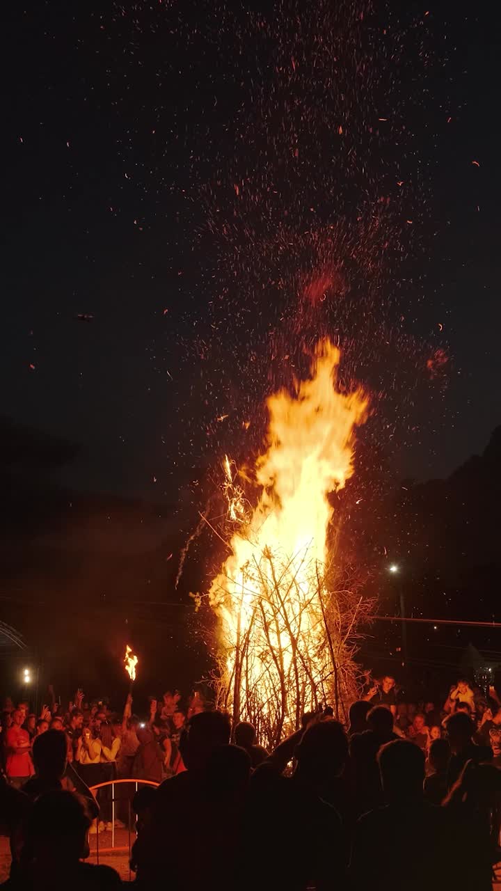 Bonfire Celebration at Night