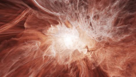 Feuriger-Orangeroter-Supernova-Sonnenwindsturm,-Tiefer-Weltraumstern-Innenkern-Brennende-Plasmafackeln-–-Nahtlose-Schleife