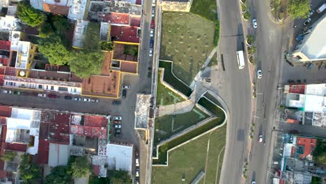 top down view of the wall trench of campeche in mexico