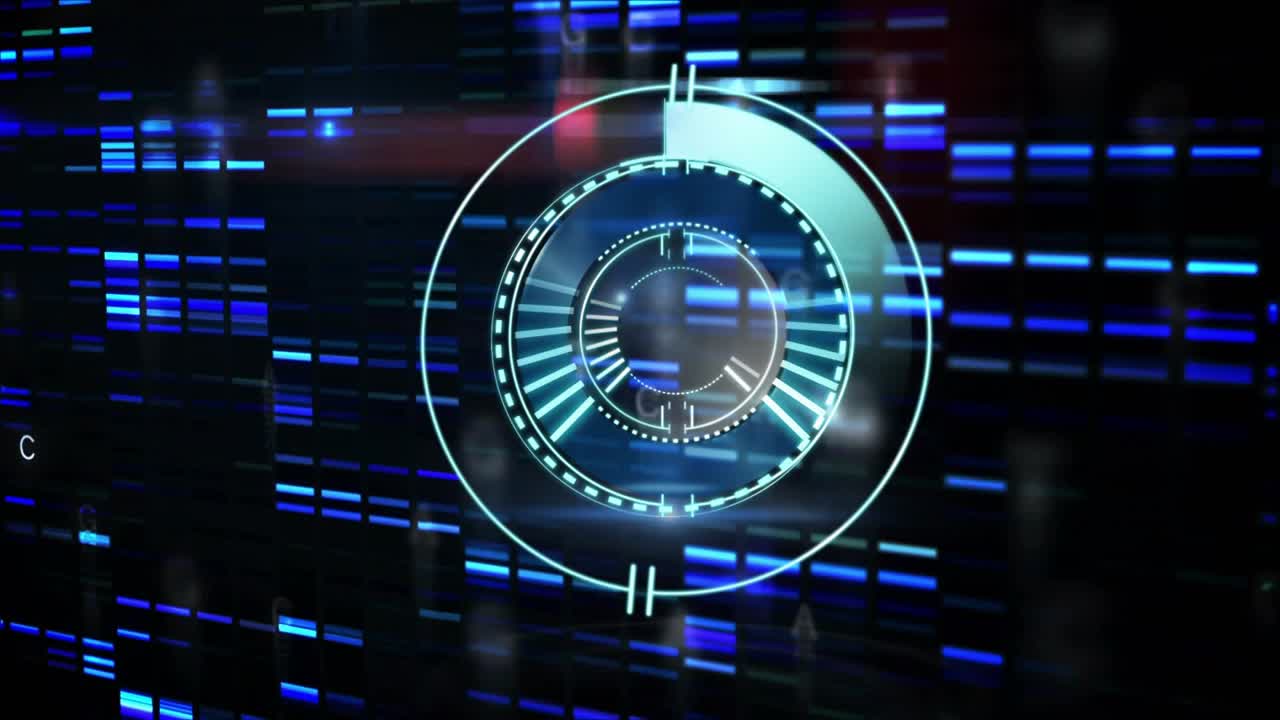 Centered circular HUD starting countdown at 10, rotating rings, sweeping ticks indicating launch