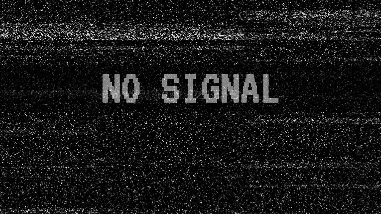 Testo Nessun Segnale con Effetto Glitch e Statico