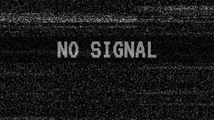 No Signal Text with Glitch and Static Effect