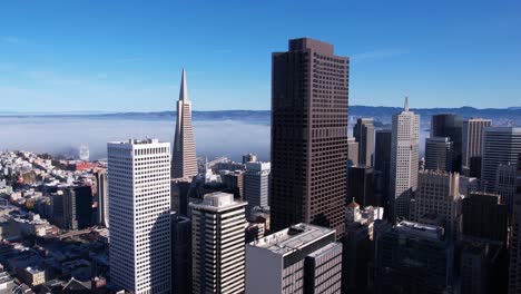 san francisco skyline with transamerica pyramid and fog