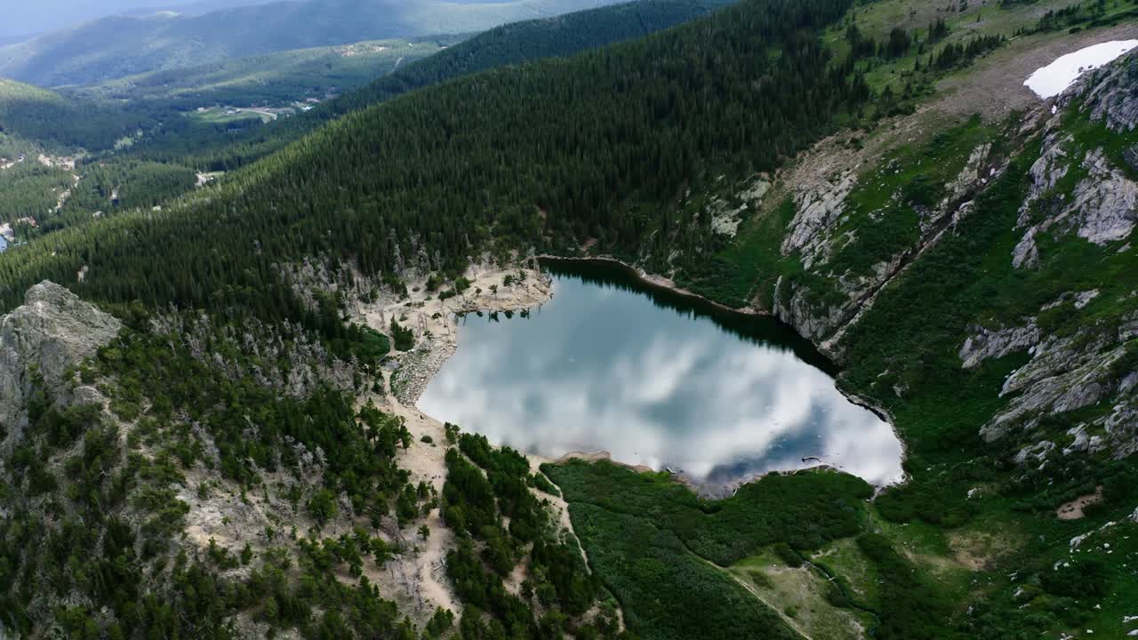 Saint Mary's Lake reflecting the sky in the Rocky Mountains