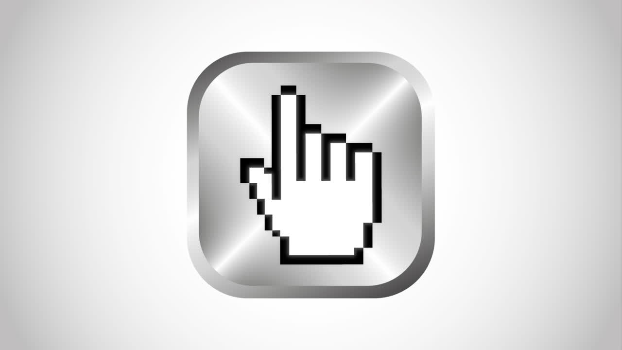 icono del cursor del ratón metálico