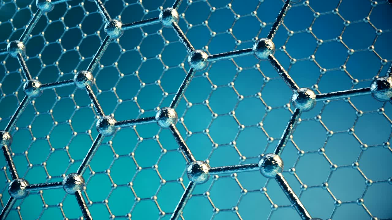 그래핀 원자의 나노 구조:  모양의 나노 튜브, 개념, 나노 기술 및 과학, 3d 애니메이션