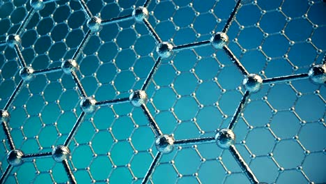 graphene atom nanostructure loopable animation. nanotube in form of honeycomb. concept nanotechnology and sciences. 3d animation