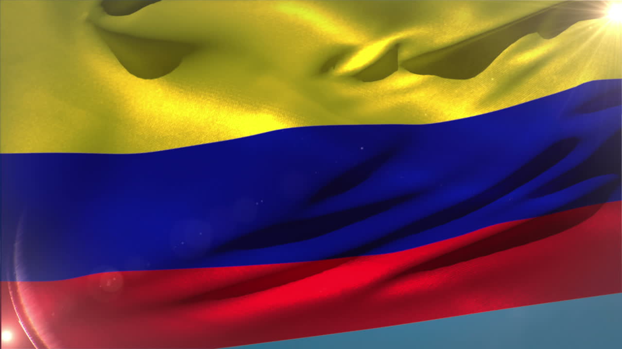 Grande bandiera nazionale della Colombia che sventola