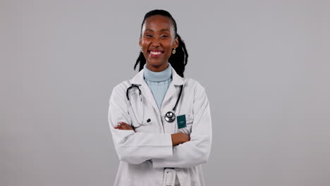 Doctor,-Mujer-Y-Brazos-Cruzados-Para-Atención-Sanitaria.
