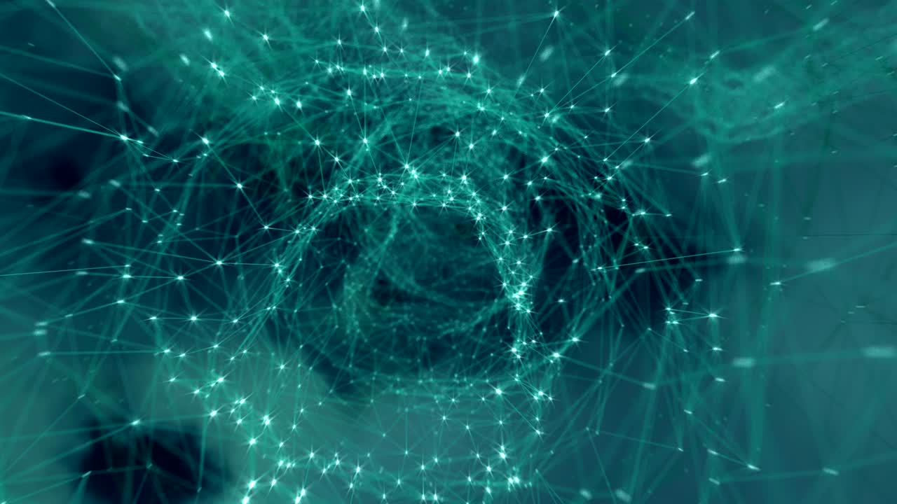 Digital space abstract. Flaying trought data tunnel.