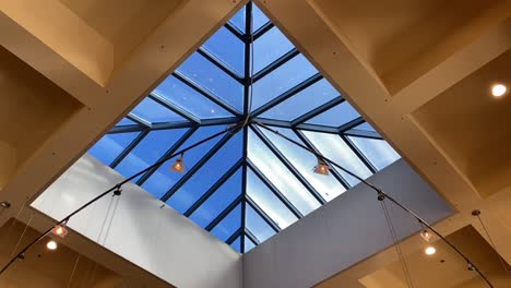 darioush winery bright summer indoors rhomb ceiling panning in napa, california