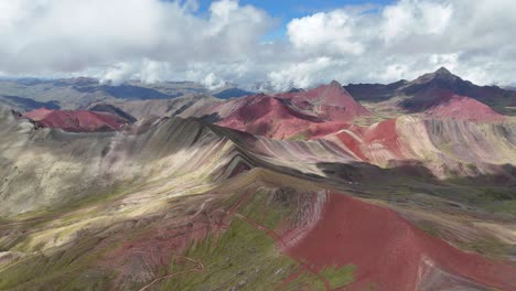 stunning aerial view of peru's rainbow mountains