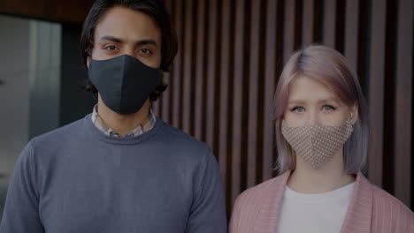 couple wearing masks