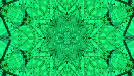 This dynamic screensaver showcases an intricate design of vibrant green geometric patterns, seamlessly looping to create an immersive visual experience, perfect for entertainment or relaxation