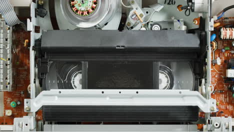 inside of a vintage vcr
