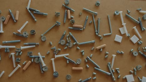 assorted furniture hardware and screws