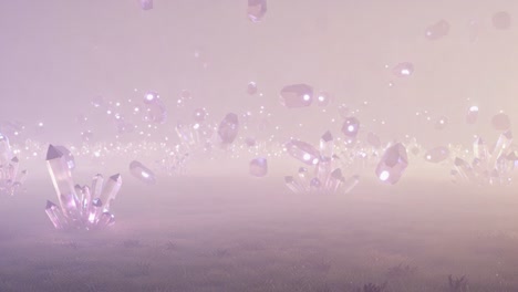 A Dreamy Landscape of Ethereal Crystals Bathed in Soft Light, Creating a Magical and Serene Atmosphere that Invites Exploration and Wonder
