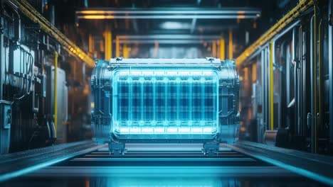 futuristic energy storage system in manufacturing facility