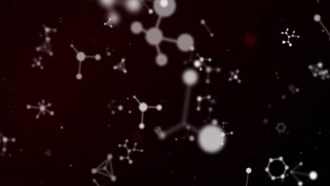 animation of molecules flying over particles in universe