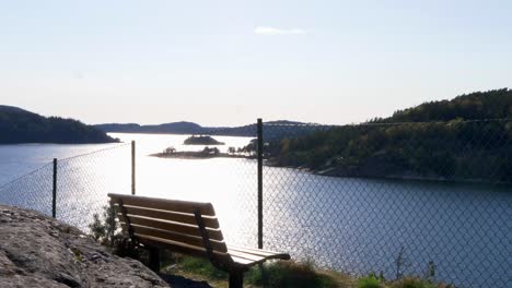 beautiful scenic lookout overlooking water surrounding orust island, destination in sweden