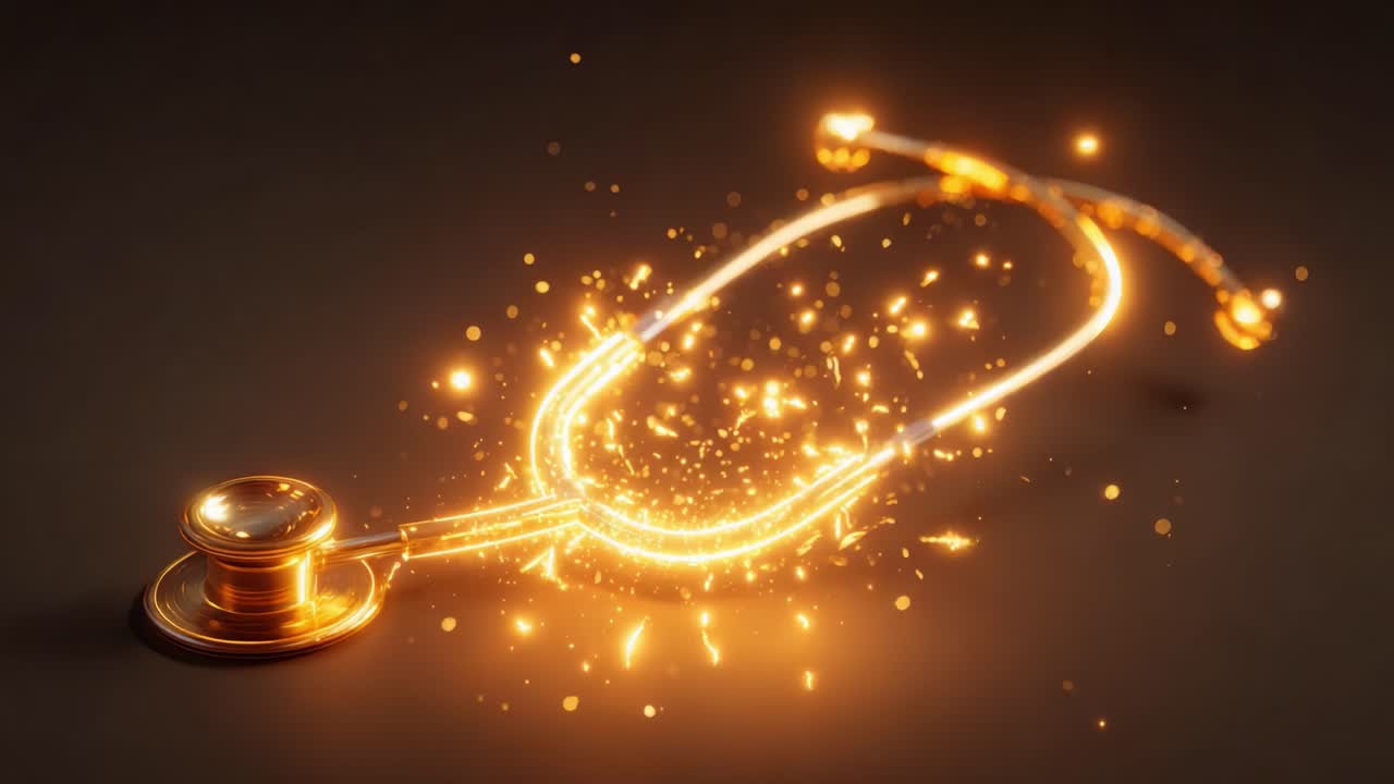 A Radiant Stethoscope Shining with Sparkling Lights Symbolizing the Connection Between Healing and Technology in Modern Healthcare and Medical Practices