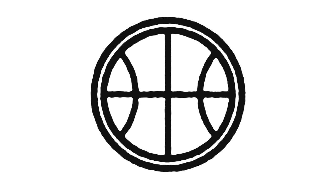 Basketball Icon Animation Footage & Alpha Channel