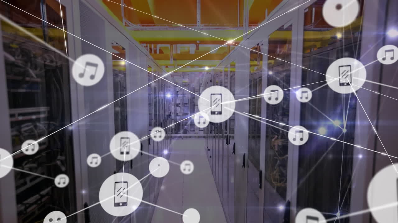 서버  ⁇ 을 통한 연결 네트워크의 애니메이션