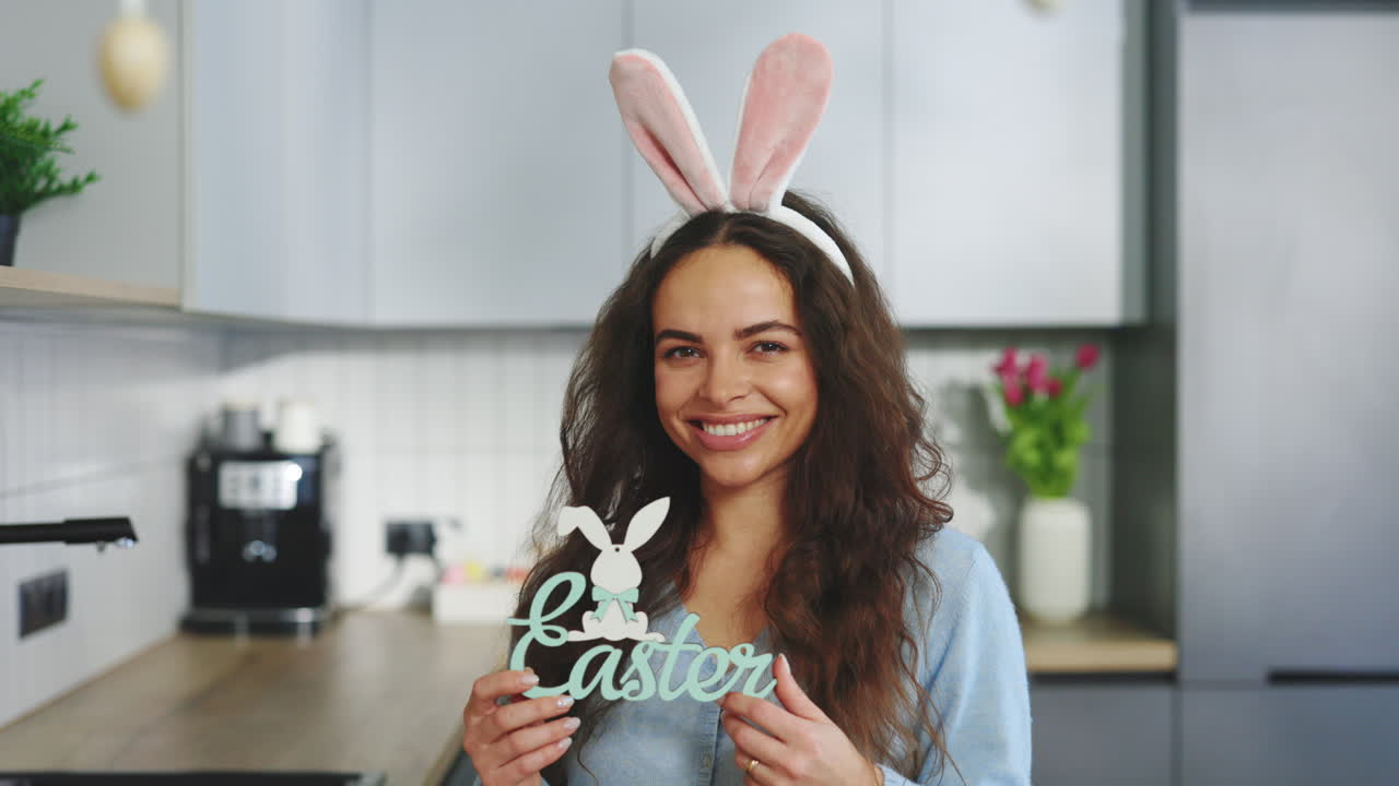 Woman Celebrating Easter in the Kitchen