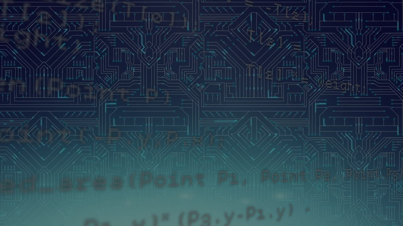 집적 회로를 통해 데이터 처리의 애니메이션