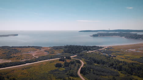 flying a drone down a beach in new brunswick, canada